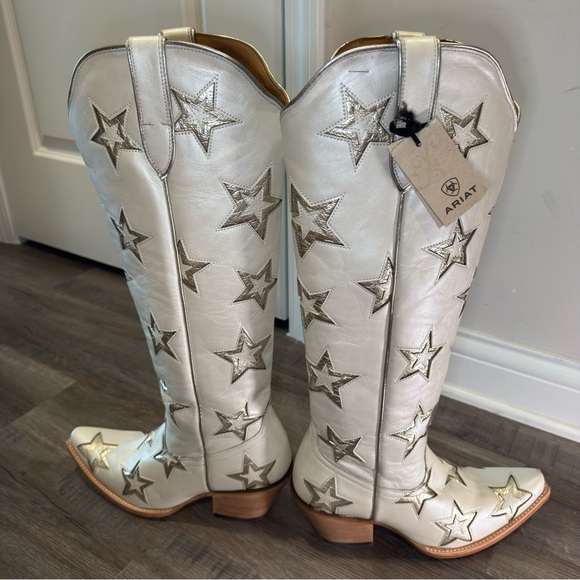 Ariat Casanova Star X Western White Leather Boots - Picture 10 of 13
